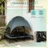 48" x 36" Elevated Portable Dog Cot Cooling Pet Bed with UV Protection Canopy Shade