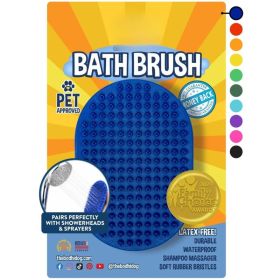 Dog Shampoo Brush Pet Grooming Bath Supplies For Dogs And Cats Bath Brush For Long Short Hair (Option: Blue)