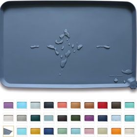 Found Waterproof Pet Feeding Mats With High Lips Multiple Size And Colors For Dogs, Cats  Others G (Option: GRAY)