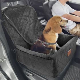 Dog Booster Car Seat Pet Car Seat For Small Medium Dog Up To 40 Lbs Black (Option: BLACK)