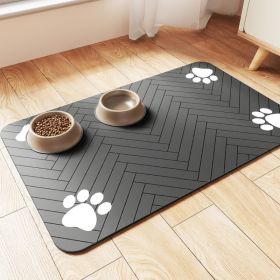 Pet Feeding Mat Absorbent Pet Placemat For Food And Water Bowl With Waterproof Rubber Backing Quick Dry Water Dispenser Mat For Dog And Cat (Option: BLACK)