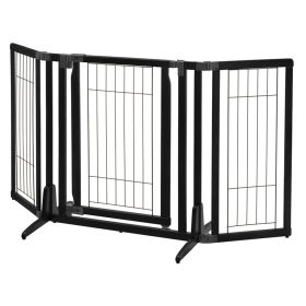 Richel Premium Plus Freestanding Pet Gate (Option: BLACK)