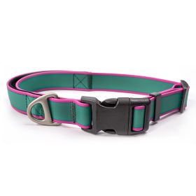 Tactical collar for medium and large dogs Odor-proof & mildew-resistant Beach-ready quick rinse Non-slip padded interior Rust-proof zinc alloy D-ring (Color: Green-purple, size: L)