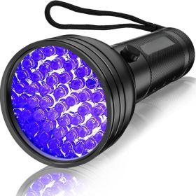 UV Flashlight Black Light, 51 LED Blacklight Pet Urine Detector For Dog Cat (Option: BLACK)